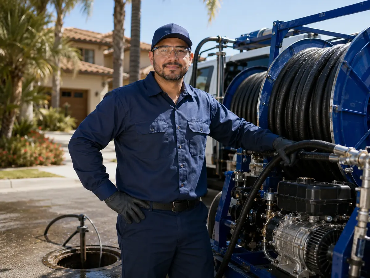 Hydro jet sewer cleaning in Orosi