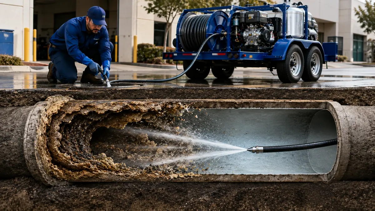 Sewer Pipe Descaling in Orosi
