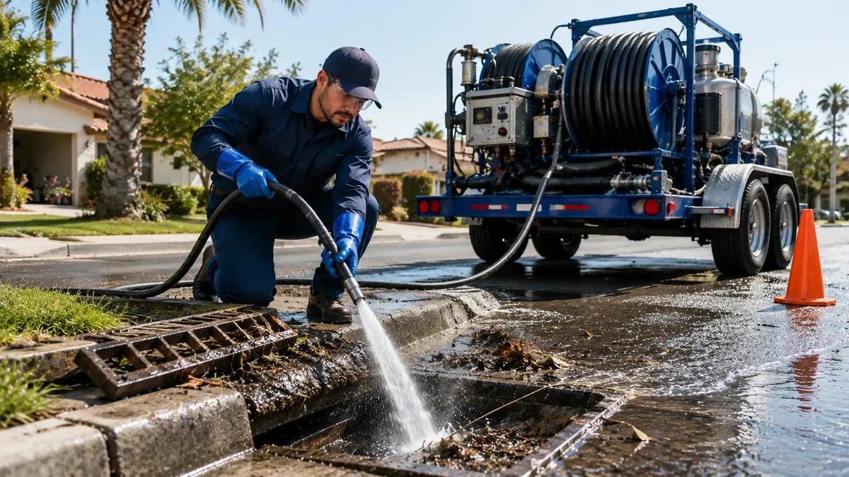 Storm Drain Hydro Jet Cleaning in Orosi