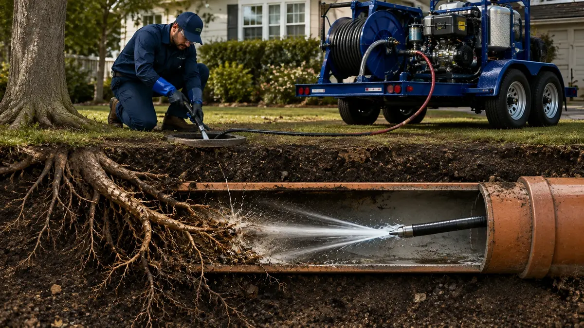 Tree Root Removal with Hydro Jetting in Orosi